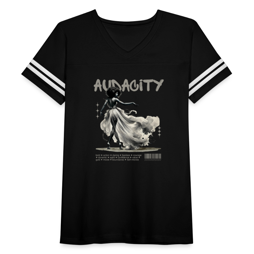 audacity women’s vintage t-shirt - black/white