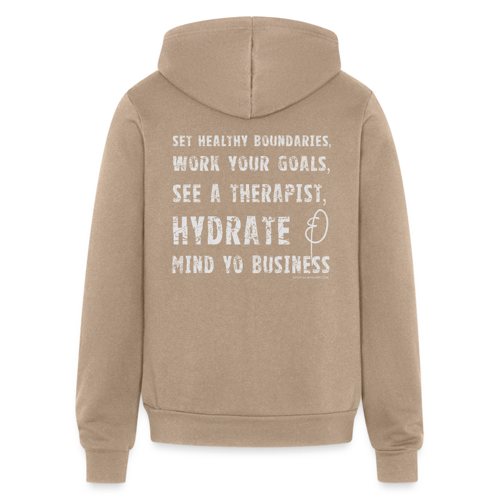 mind yo business unisex full zip hoodie - tan
