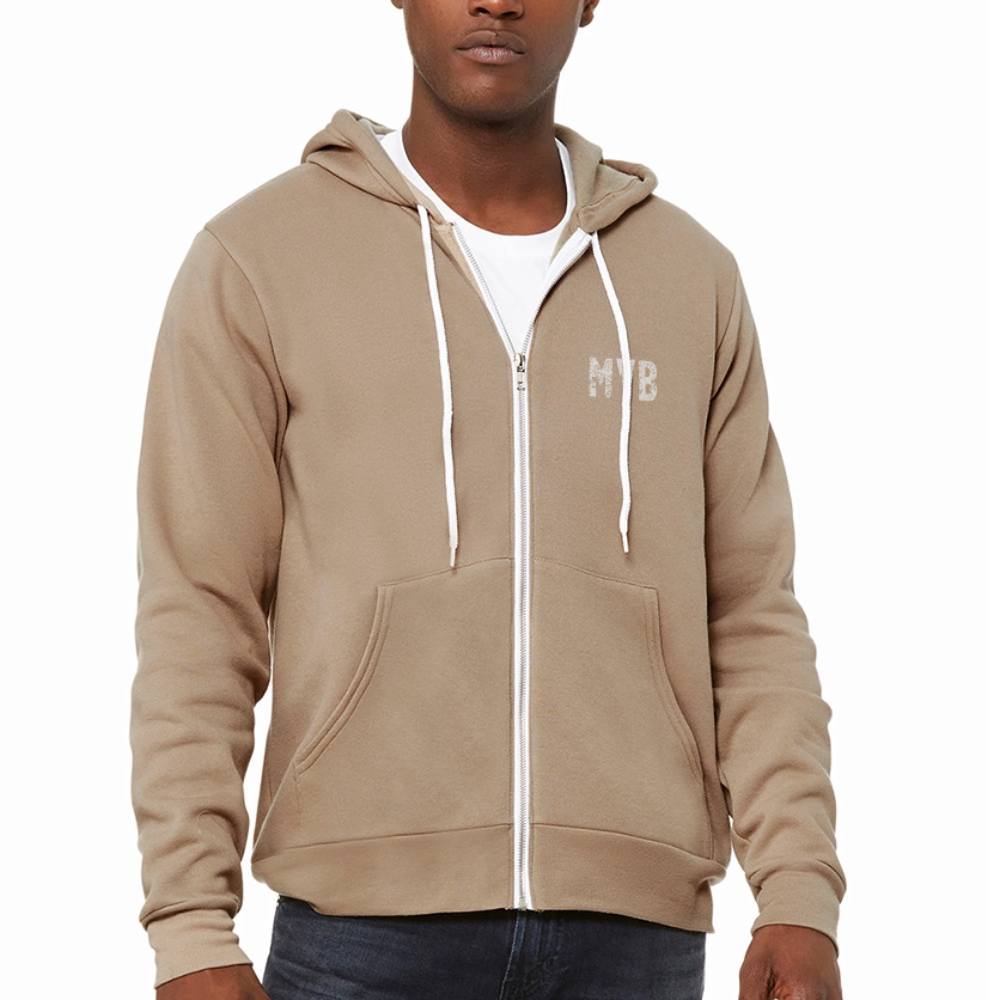 mind yo business unisex full zip hoodie - tan