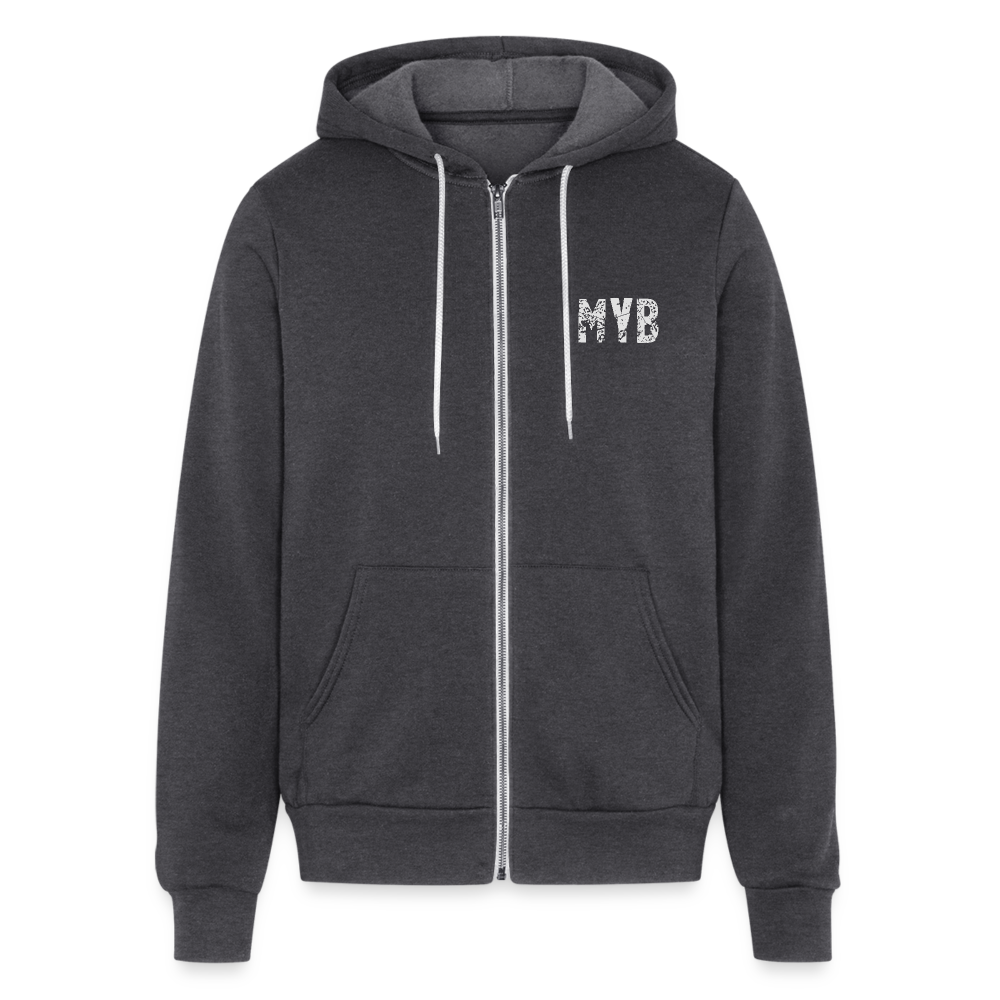 mind yo business unisex full zip hoodie - charcoal grey