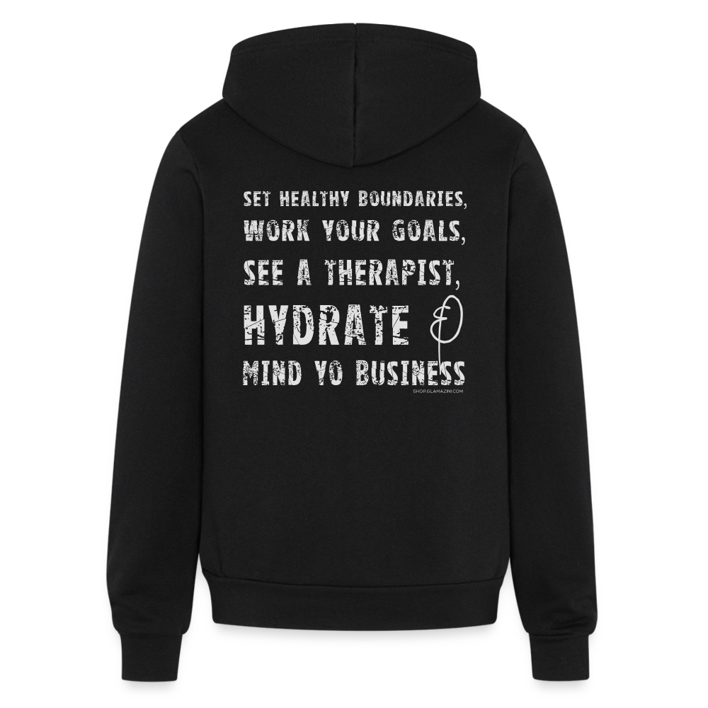 mind yo business unisex full zip hoodie - black