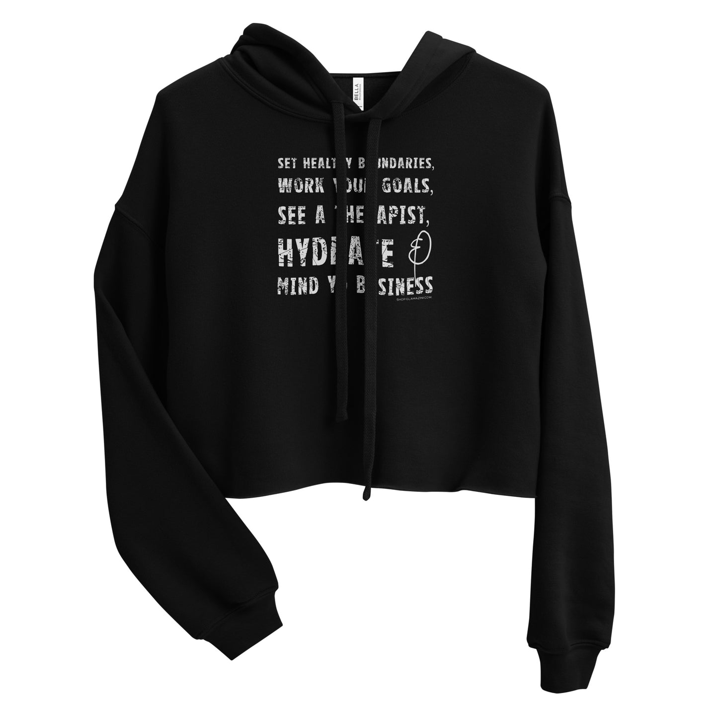 mind yo business crop hoodie