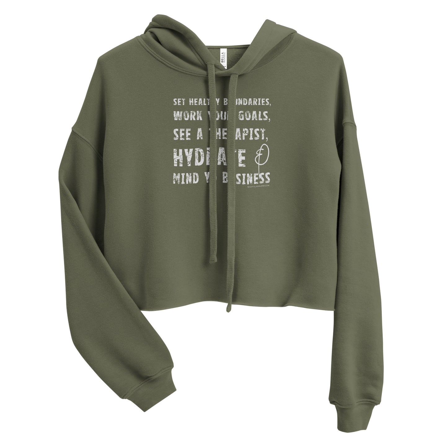 mind yo business crop hoodie