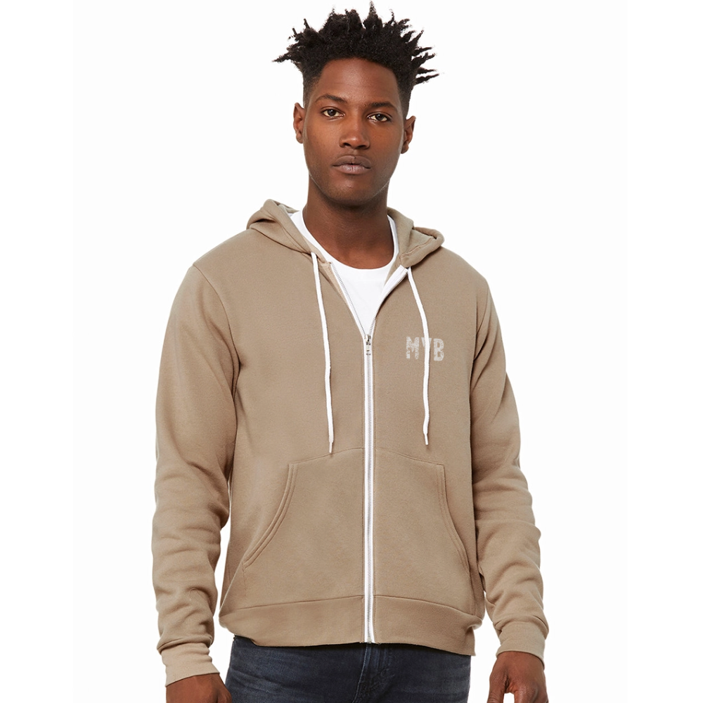 mind yo business unisex full zip hoodie - tan