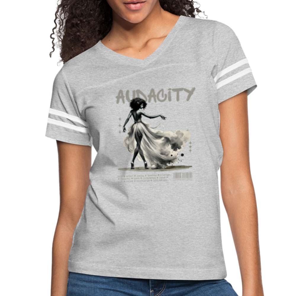 audacity women’s vintage t-shirt - heather gray/white