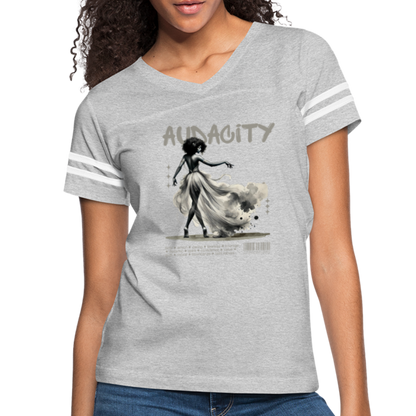audacity women’s vintage t-shirt - heather gray/white