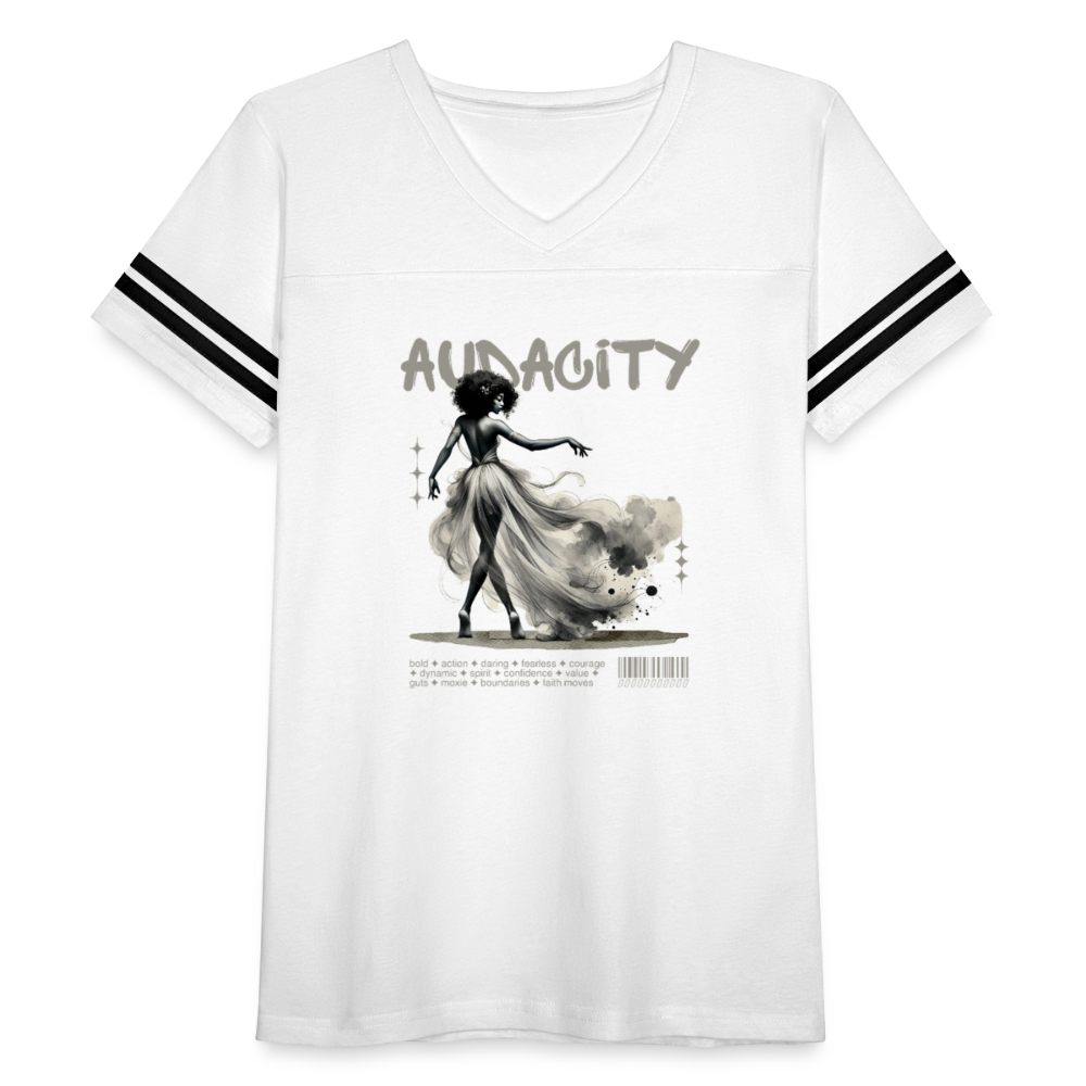 audacity women’s vintage t-shirt - white/black