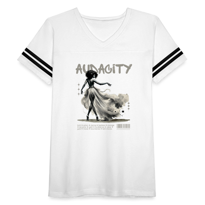 audacity women’s vintage t-shirt - white/black