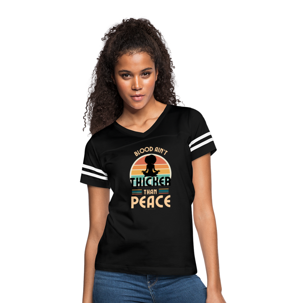 thicker than peace 2.0 women’s vintage t-shirt - black/white