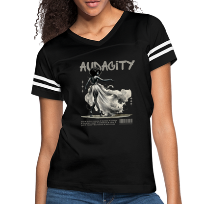 audacity women’s vintage t-shirt - black/white