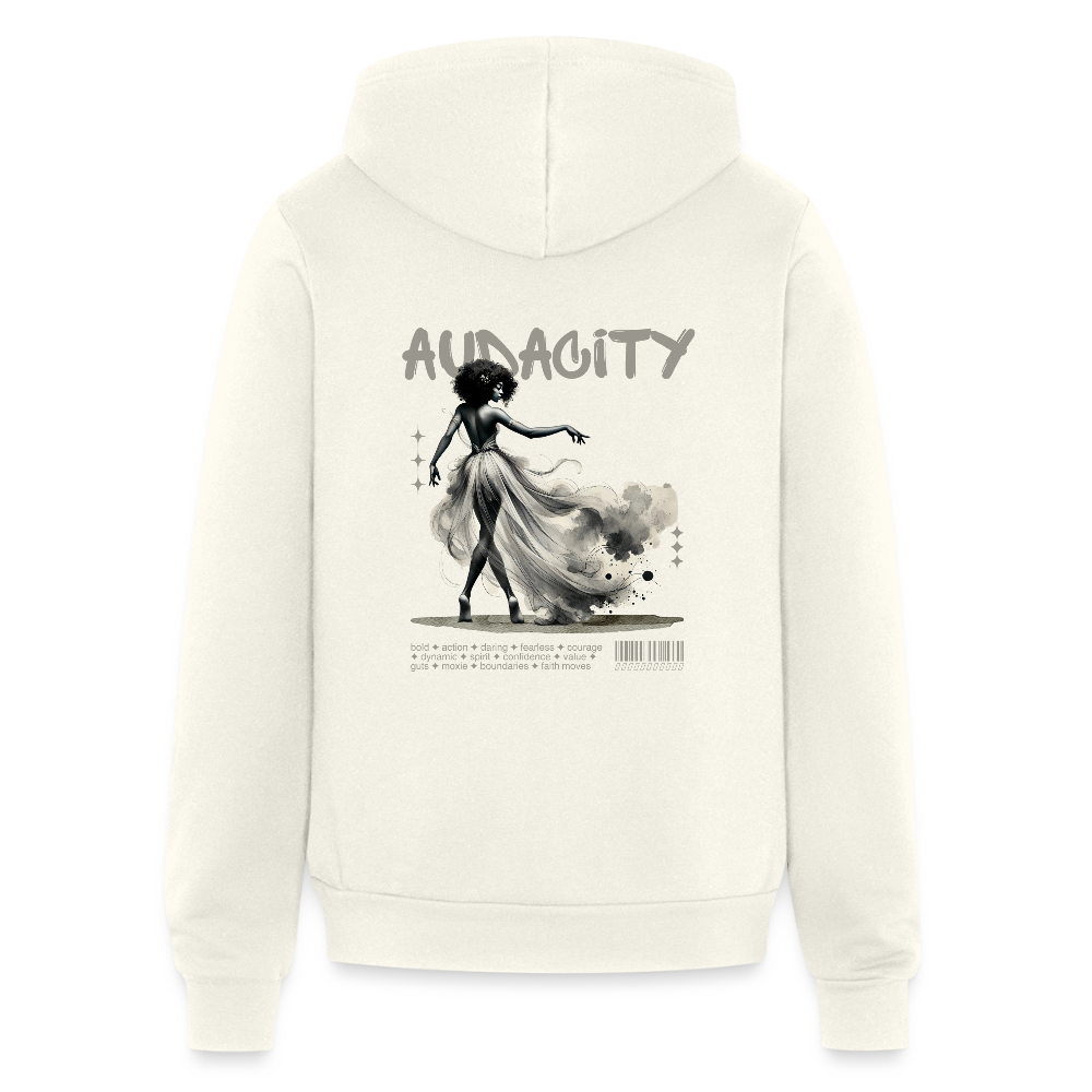 audacity unisex full zip hoodie - vintage white