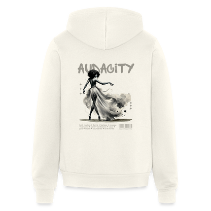 audacity unisex full zip hoodie - vintage white