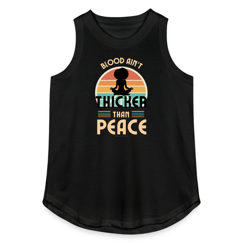 thicker than peace 2.0 women's relaxed tank top - black