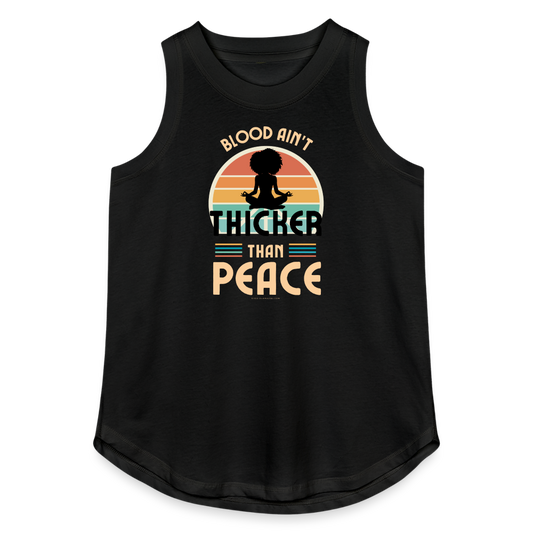 thicker than peace 2.0 women's relaxed tank top - black