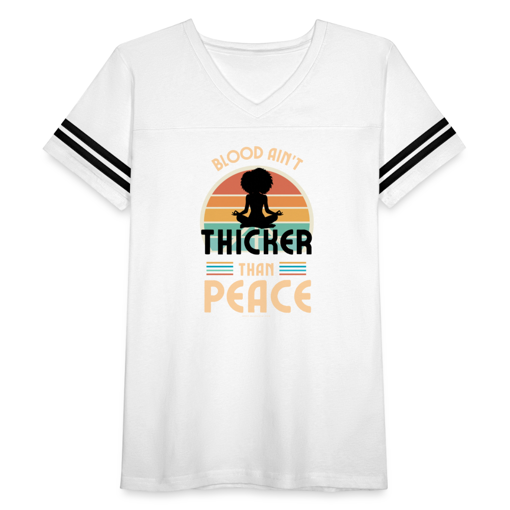 thicker than peace 2.0 women’s vintage t-shirt - white/black