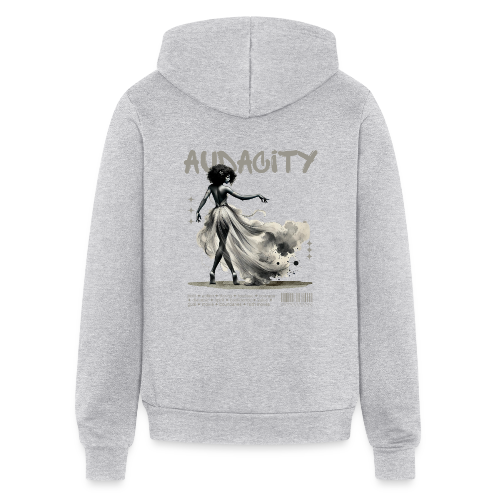 audacity unisex full zip hoodie - heather gray