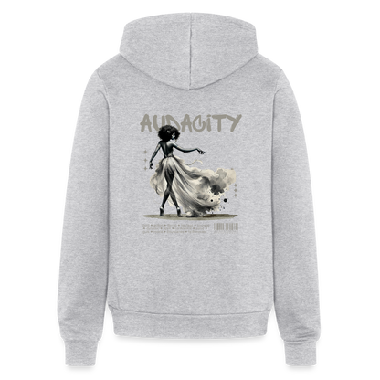 audacity unisex full zip hoodie - heather gray