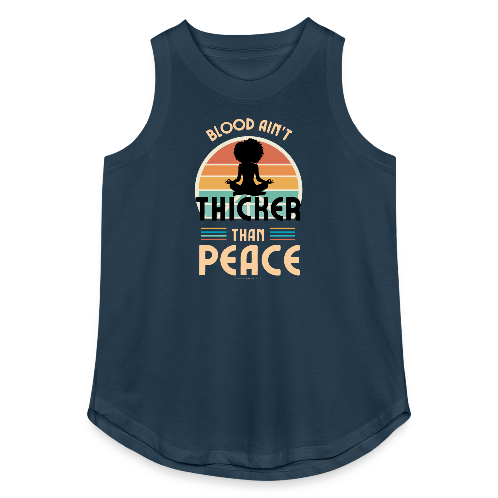 thicker than peace 2.0 women's relaxed tank top - denim