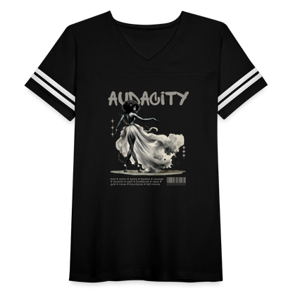 audacity women’s vintage t-shirt - black/white