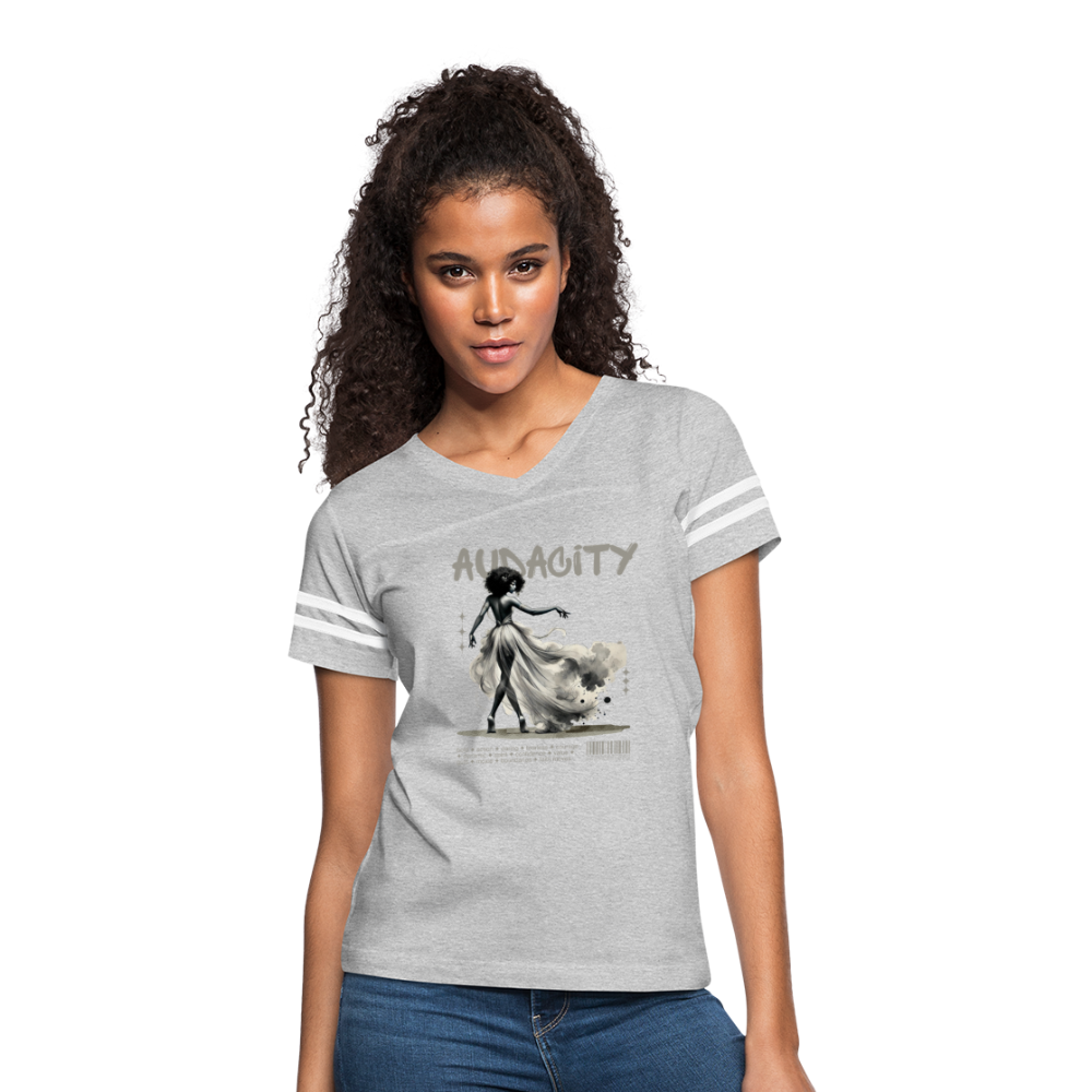 audacity women’s vintage t-shirt - heather gray/white