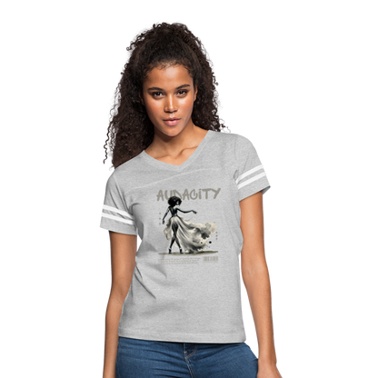 audacity women’s vintage t-shirt - heather gray/white
