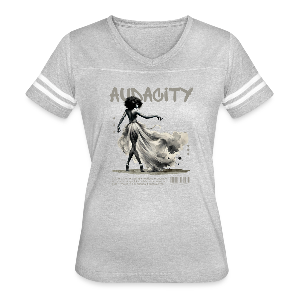 audacity women’s vintage t-shirt - heather gray/white