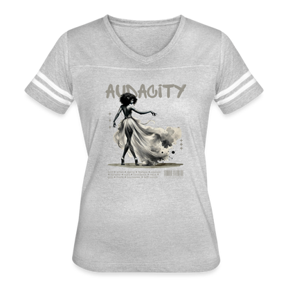 audacity women’s vintage t-shirt - heather gray/white