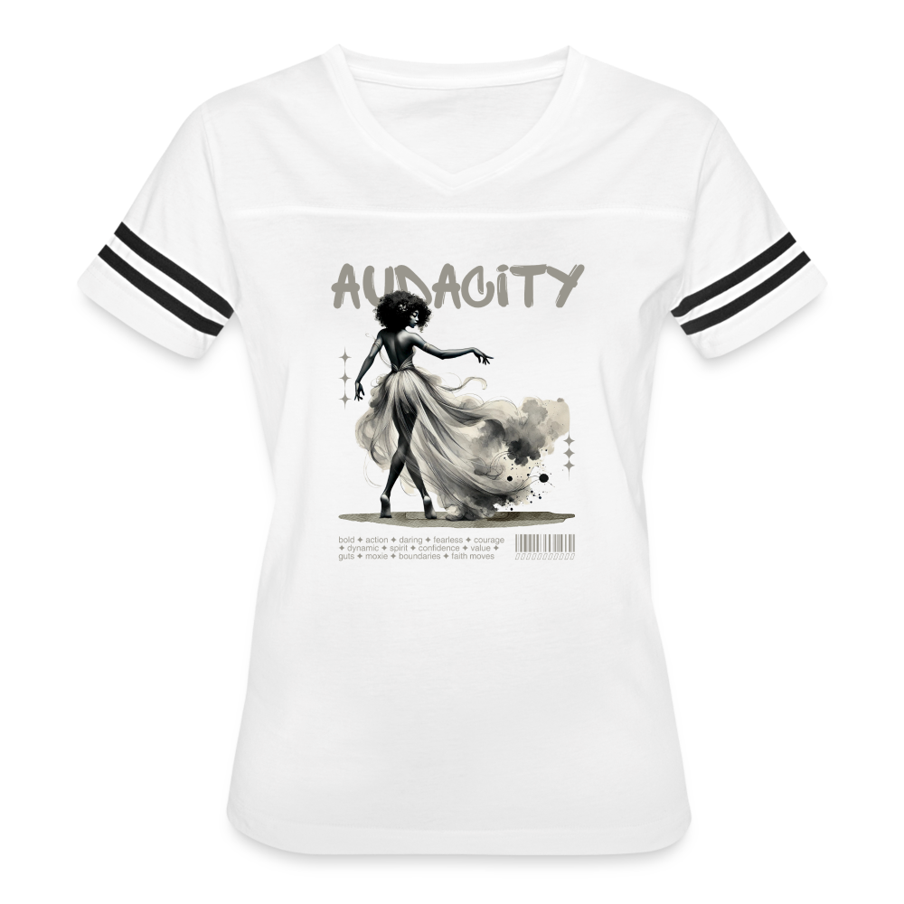 audacity women’s vintage t-shirt - white/black