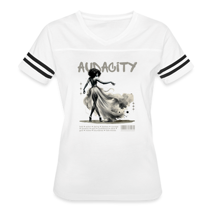 audacity women’s vintage t-shirt - white/black