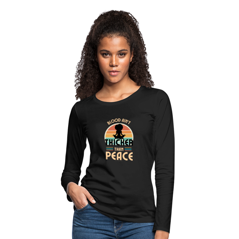 thicker than peace 2.0 women's long sleeve t-shirt - black