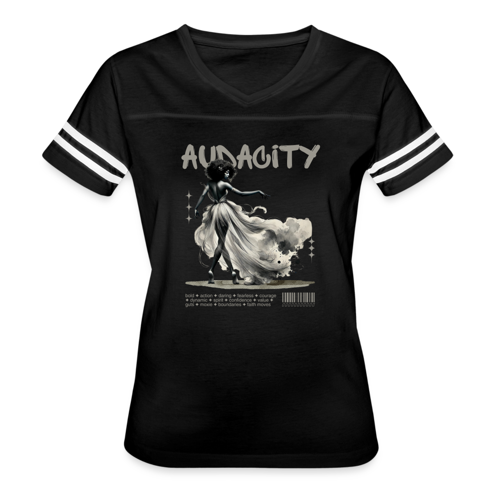 audacity women’s vintage t-shirt - black/white