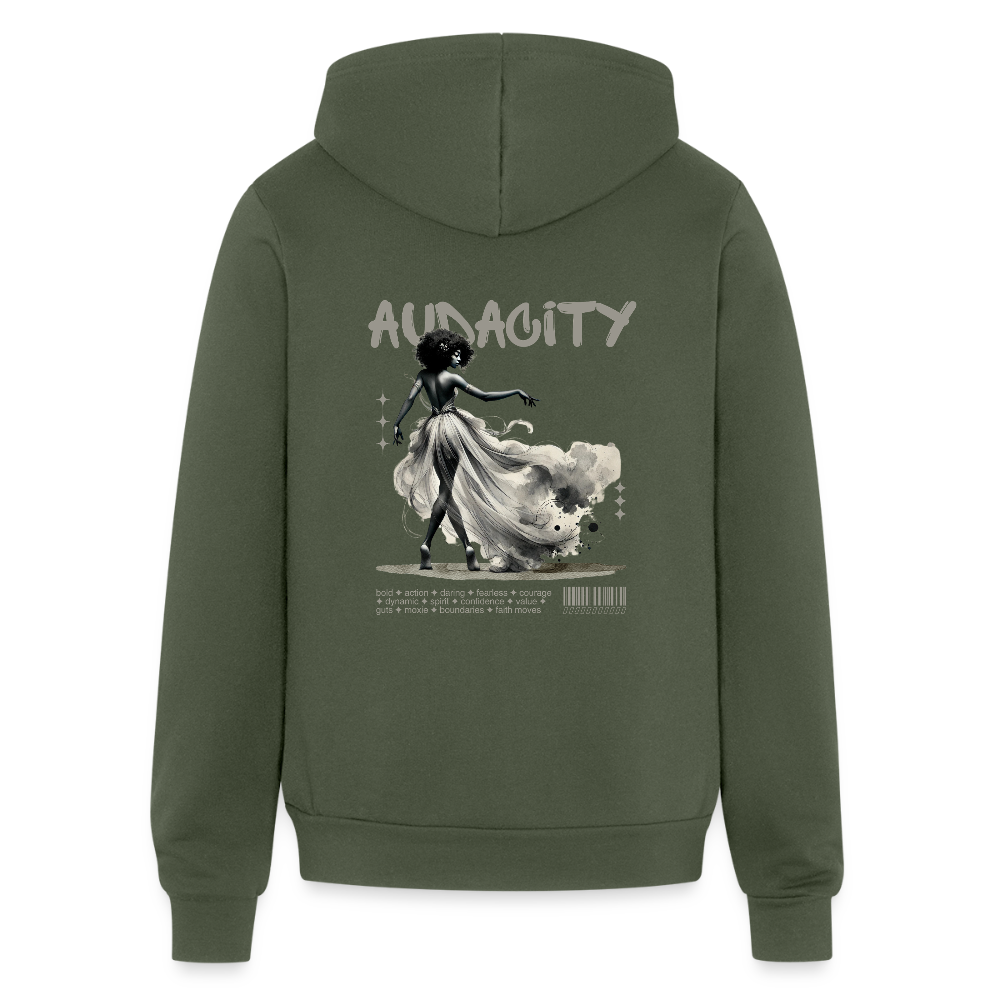 audacity unisex full zip hoodie - military green