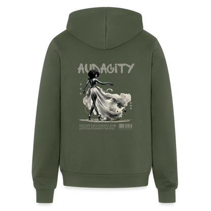 audacity unisex full zip hoodie - military green
