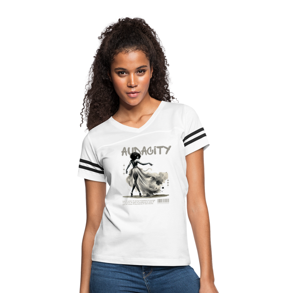 audacity women’s vintage t-shirt - white/black