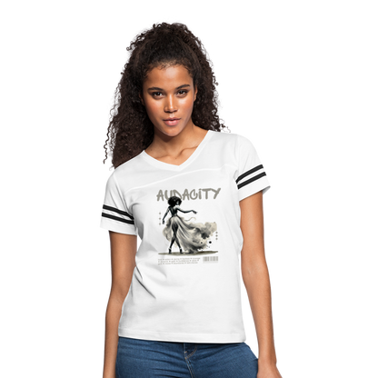 audacity women’s vintage t-shirt - white/black