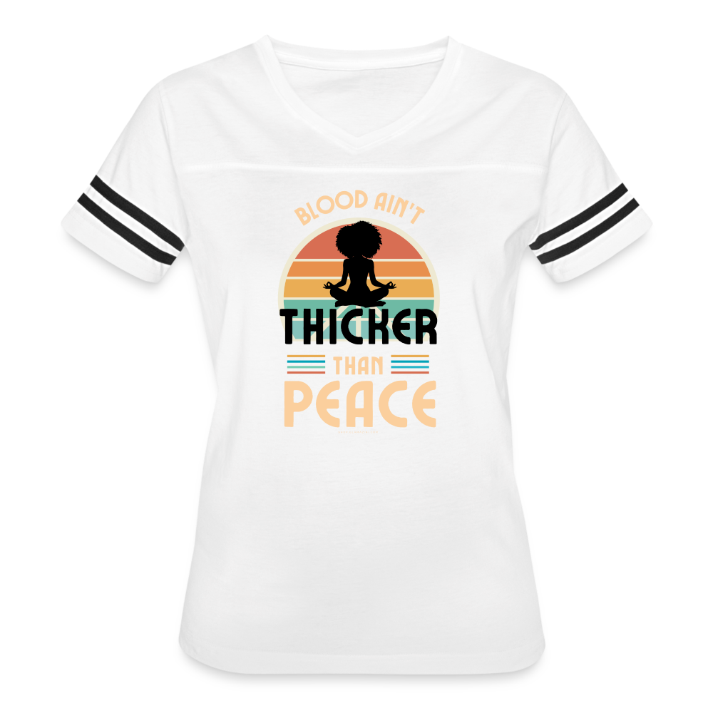 thicker than peace 2.0 women’s vintage t-shirt - white/black