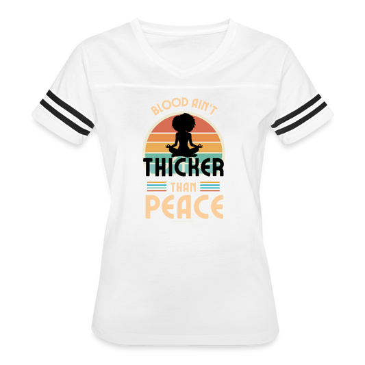 thicker than peace 2.0 women’s vintage t-shirt - white/black