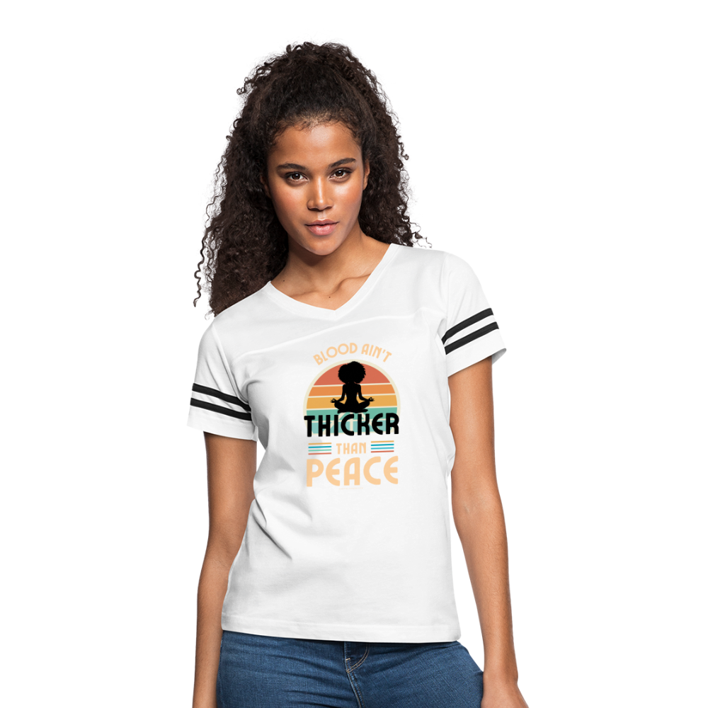 thicker than peace 2.0 women’s vintage t-shirt - white/black