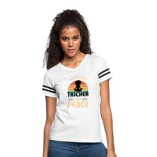 thicker than peace 2.0 women’s vintage t-shirt - white/black