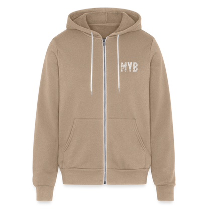 mind yo business unisex full zip hoodie - tan