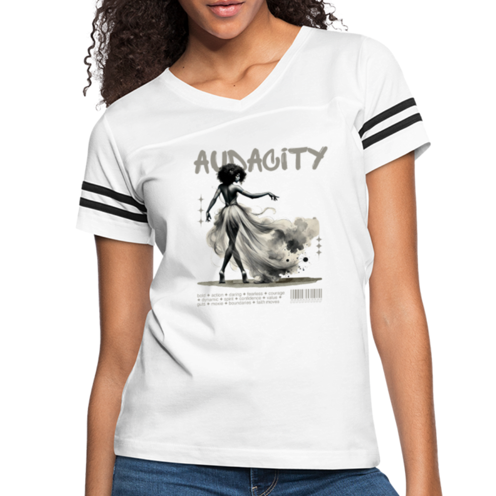 audacity women’s vintage t-shirt - white/black