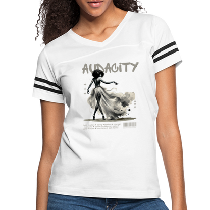 audacity women’s vintage t-shirt - white/black