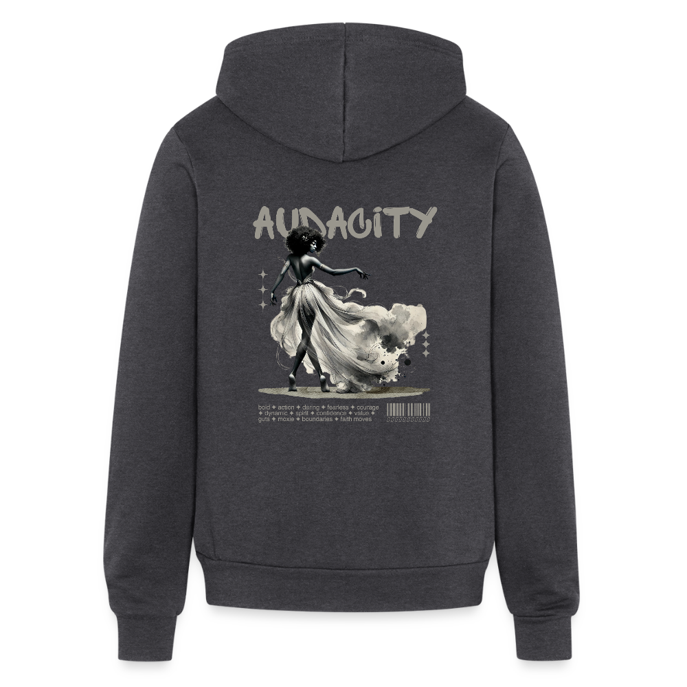 audacity unisex full zip hoodie - charcoal grey
