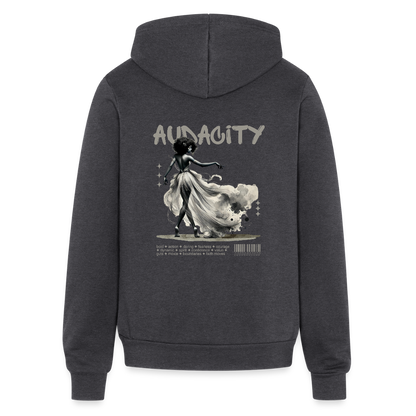 audacity unisex full zip hoodie - charcoal grey