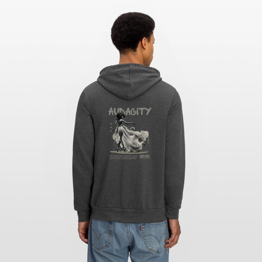 audacity unisex full zip hoodie - charcoal grey