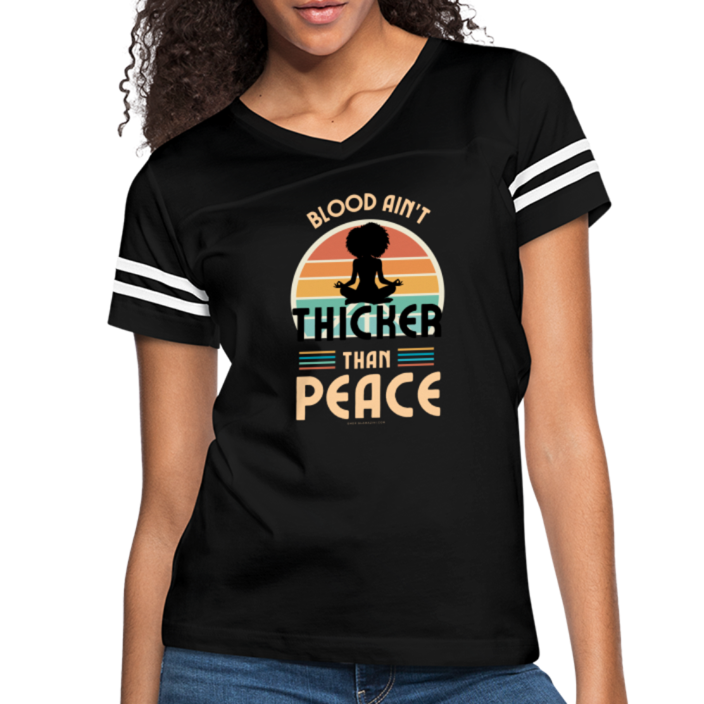 thicker than peace 2.0 women’s vintage t-shirt - black/white