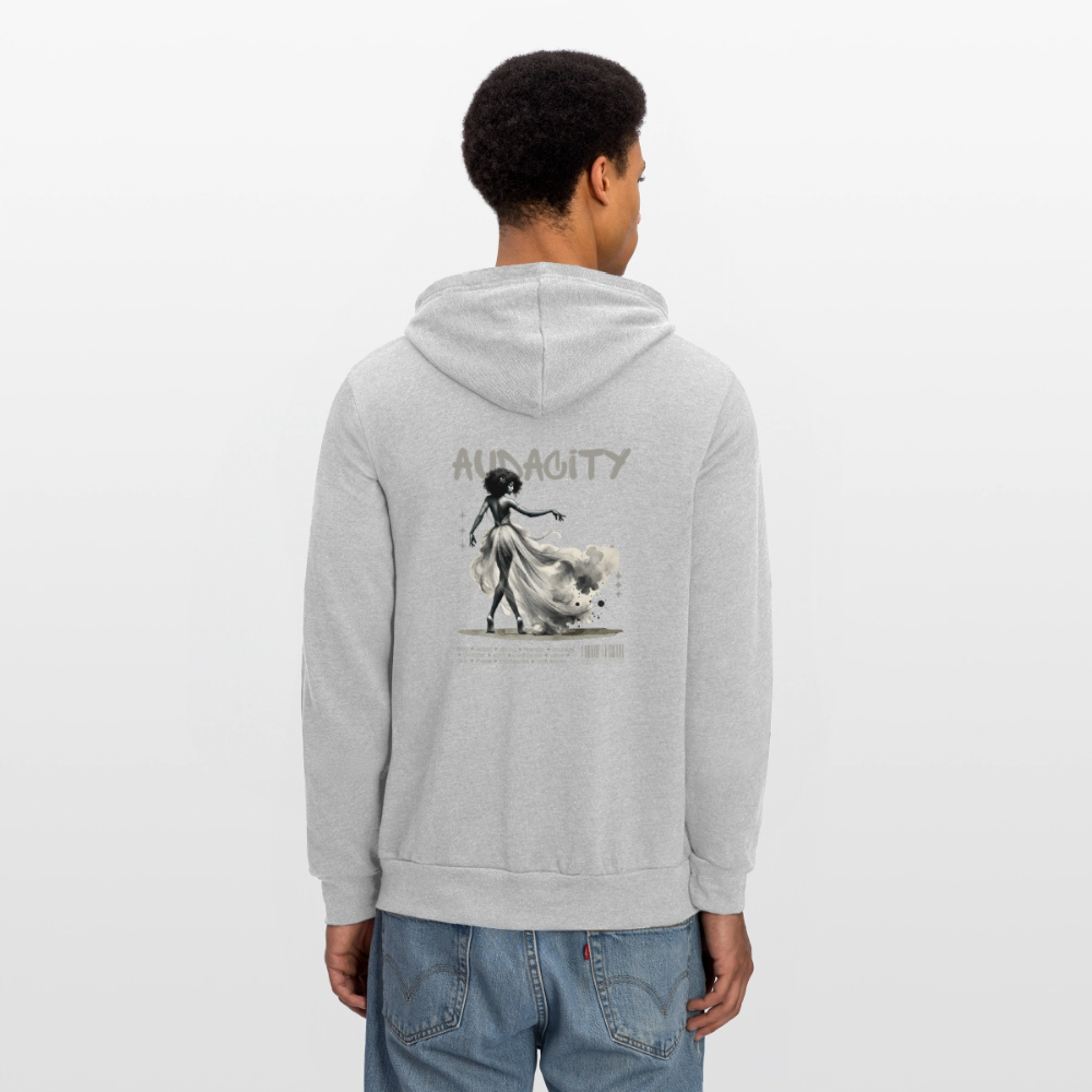audacity unisex full zip hoodie - heather gray