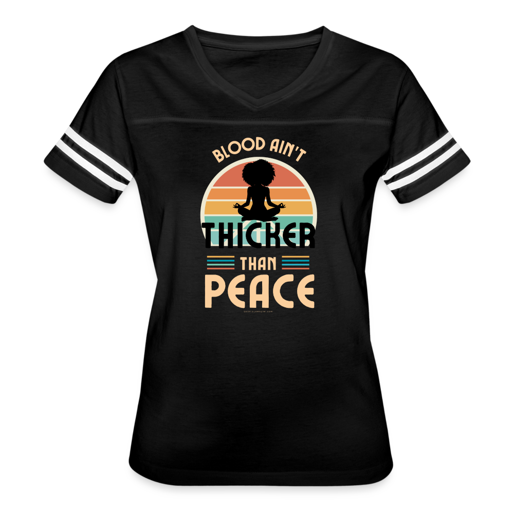 thicker than peace 2.0 women’s vintage t-shirt - black/white