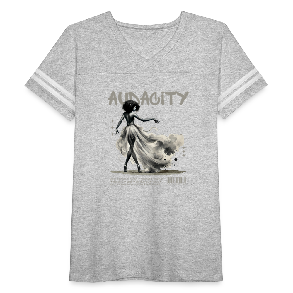 audacity women’s vintage t-shirt - heather gray/white
