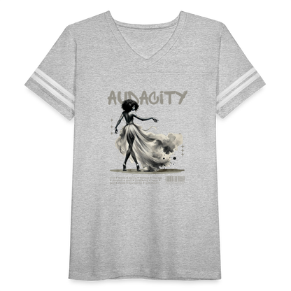 audacity women’s vintage t-shirt - heather gray/white
